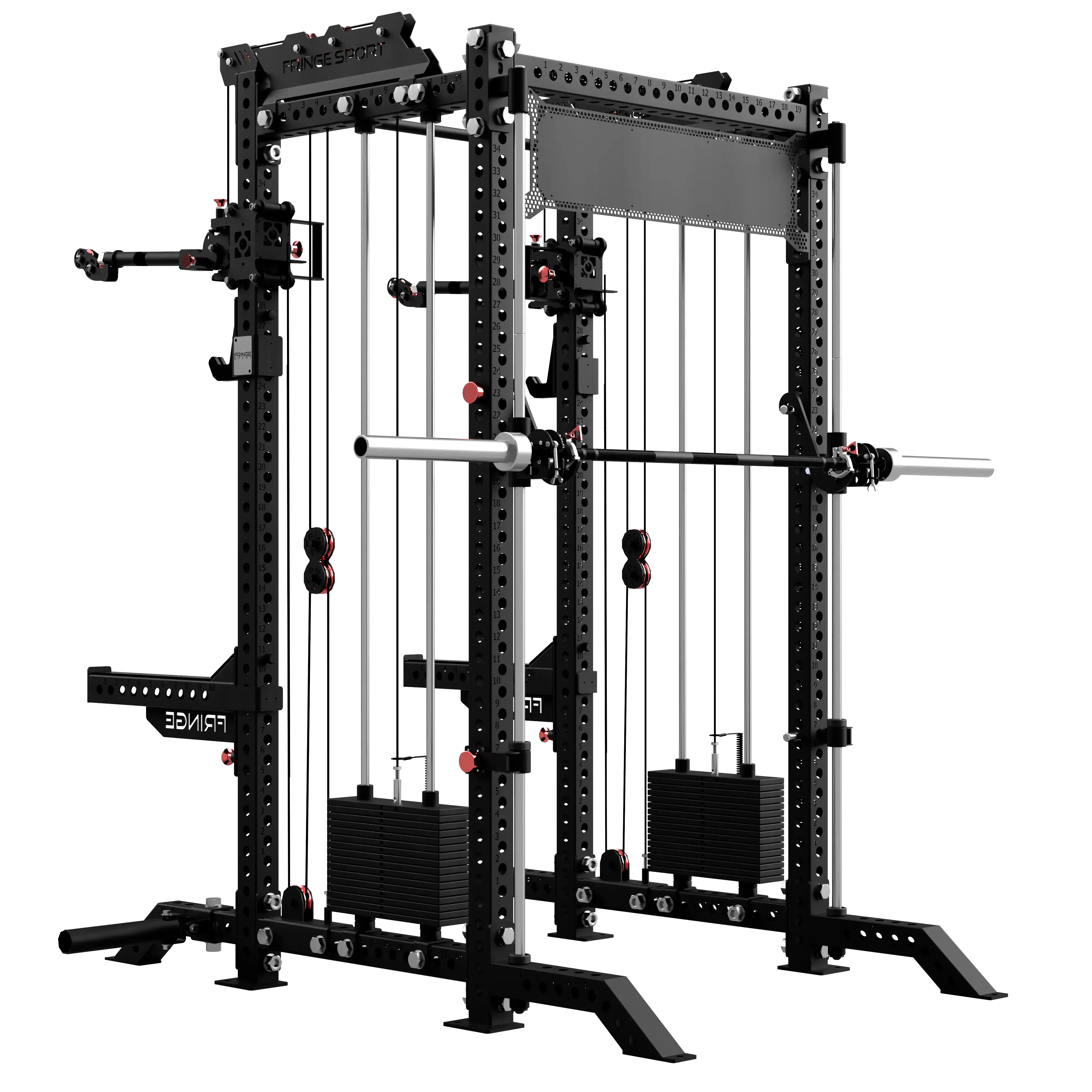 The Dane 2.0 Fully Loaded - Half Rack with Cable Crossover and Smith Machine - Image 9